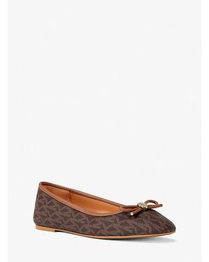 Michael Kors Savannah Signature Logo Ballet Flat - White