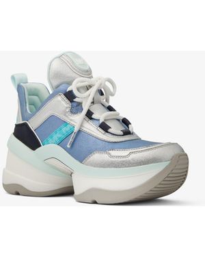 Michael Kors Zapatilla Olympia de varios materiales - Azul
