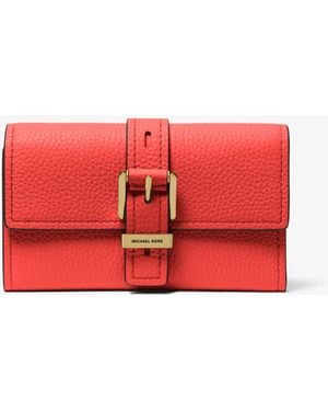 MICHAEL Michael Kors Mk Nolita Medium Pebbled Leather Tri-Fold Wallet - Red