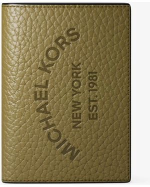 Michael Kors Cooper Pebbled Leather Bi-Fold Card Case - Green