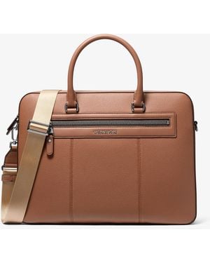 Michael Kors Jet Set Pebbled Leather Briefcase - Brown