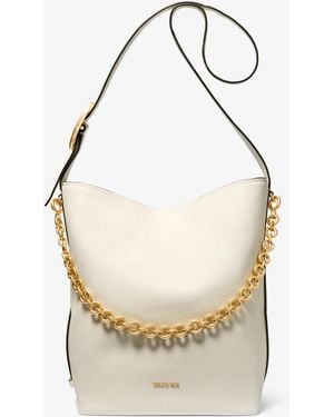 MICHAEL Michael Kors Mk Nolita Large Pebbled Leather Bucket Tote Bag - Natural