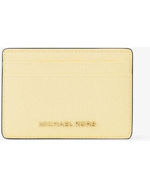 MICHAEL Michael Kors Mk Pebbled Leather Card Case - Natural
