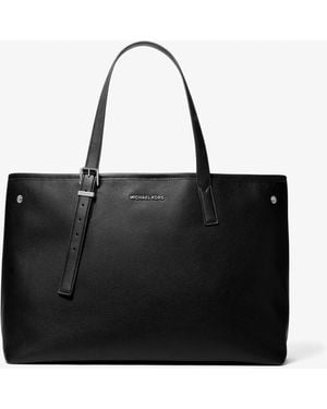 Michael Kors Mk Hudson Medium Pebbled Leather Everyday Tote Bag - Black