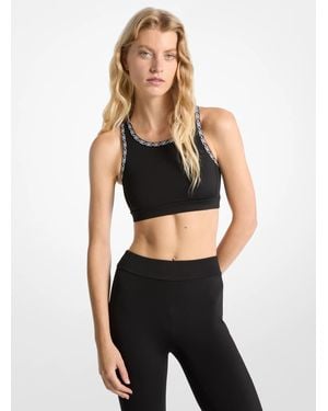 MICHAEL Michael Kors Logo Tape Sports Bra - Black