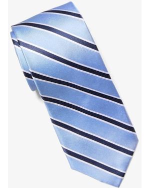 Michael Kors Mk Striped Silk Tie - Blue