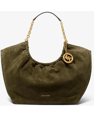 MICHAEL Michael Kors Mk Indie Large Suede Tote Bag - Green