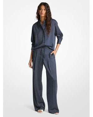 MICHAEL Michael Kors Mk Polka Dot Print Satin Shirt - Blue