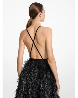 Michael Kors Mk Snake Print Stretch Jersey Racerback Dress in White | Lyst  UK