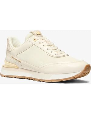 MICHAEL Michael Kors Mk Nova Leather And Nylon Trainer - White