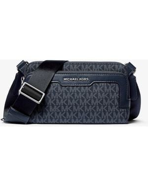 Michael Kors Mk Hudson Signature Logo Crossbody Bag - Blue