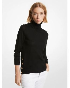 MICHAEL Michael Kors Mk Merino Wool Polo Neck Jumper - Black