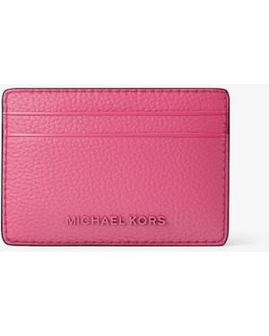 MICHAEL Michael Kors Mk Jet Set Pebbled Leather Card Case - Pink