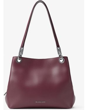 MICHAEL Michael Kors Mk Kensington Large Pebbled Leather Tote Bag - Purple