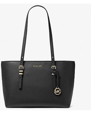 Michael Kors Quinn Medium Pebbled Leather Tote Bag - Black