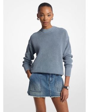 MICHAEL Michael Kors Mkjersey De Algodón Acanalado Con Cuello Redondo - Azul