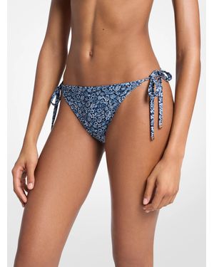 Michael Kors Floral Print Bikini Bottom - Blue