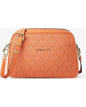 MICHAEL Michael Kors Mk Jet Set Small Signature Logo Camera Crossbody Bag - Orange