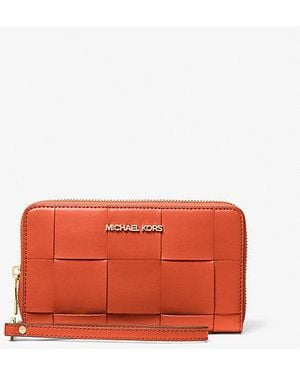 Michael Kors Large Woven Smartphone Wristlet - Red