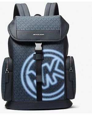 Michael Kors Cooper Embellished Signature Logo City Backpack - Blue