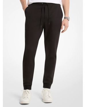 Michael Kors Mk Logo Trim Cotton Blend Joggers - Black