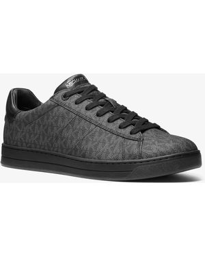 Michael Kors Outlet Mk Jacob Signature Logo Trainers - Black