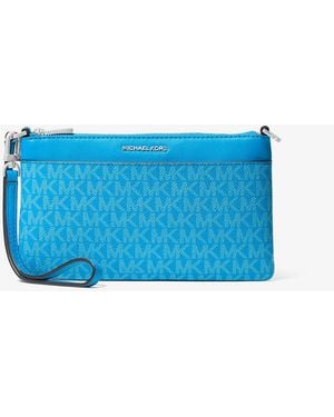 MICHAEL Michael Kors Mk Jet Set Medium Signature Logo Convertible Wristlet - Blue