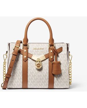 Michael Kors Bolso satchel Nouveau Hamilton pequeño de piel con logotipo - Multicolor
