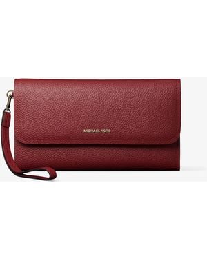 MICHAEL Michael Kors Mk Jet Set Medium Pebbled Leather Smartphone Wristlet - Red