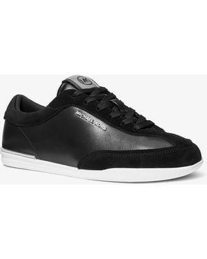 MICHAEL Michael Kors Mk Nolan Suede And Leather Trainers - Black