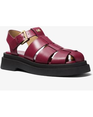 MICHAEL Michael Kors Mk Indy Fisherman Leather Sandal - Red