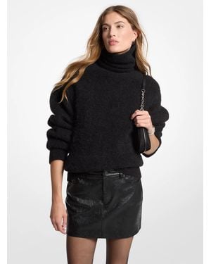 MICHAEL Michael Kors Mk Textured Miniskirt - Black