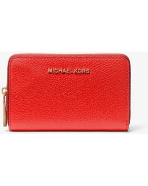 MICHAEL Michael Kors Small Pebbled Leather Wallet - Red