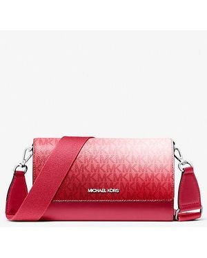 Michael Kors Jet Set Large Ombré Signature Logo Crossbody Bag - Red