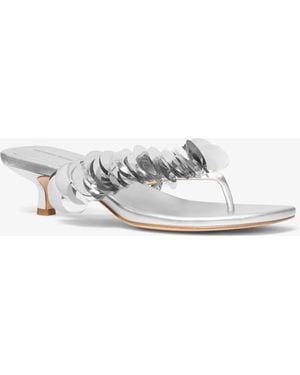 MICHAEL Michael Kors Mk Loretta Sequin Embellished Metallic Sandal - White