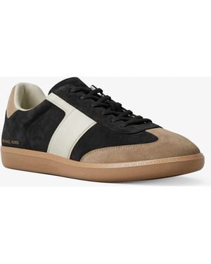 Michael Kors Jovie Color-Block Suede Sneaker - Black