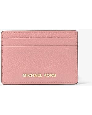 MICHAEL Michael Kors Mk Pebbled Leather Card Case - Pink