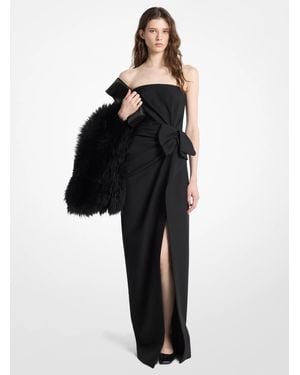 Michael Kors Michael Kors Wool Broadcloth Origami Strapless Dress - Black
