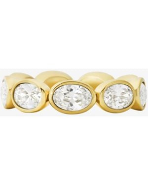 Michael Kors Precious Metal-Plated Cubic Zirconia Tennis Ring - White