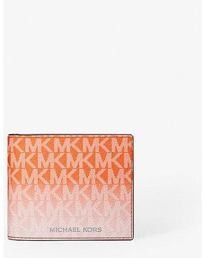 Michael Kors Cooper Ombré Signature Logo Billfold Wallet - Red