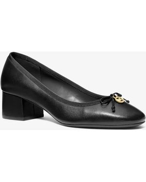 MICHAEL Michael Kors Mk Piper Flex Leather Block Heel Pump - Black