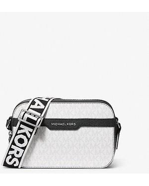 Michael Kors Hudson Signature Logo Camera Crossbody Bag - White
