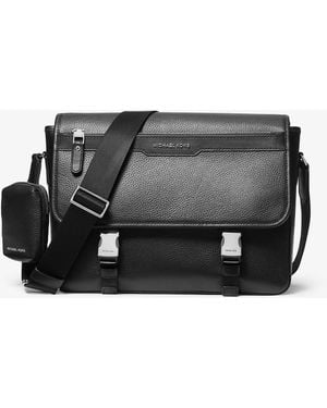 Michael Kors Borsa messenger Hudson in pelle martellata con pochette - Nero
