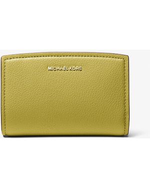 Michael Kors Mk Bryant Medium Pebbled Leather Wallet - Green