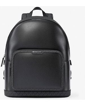 Michael Kors Cooper Medium Pebbled Leather And Signature Logo Commuter Backpack - Black