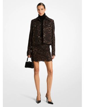 Michael Kors Lace Denim Jacket - Black