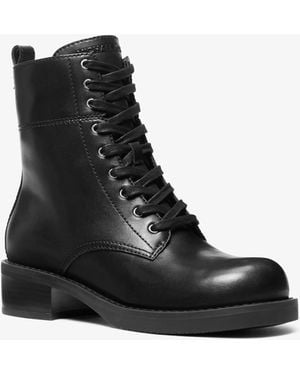 MICHAEL Michael Kors Mk Lyle Leather Combat Boot - Black