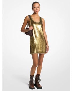 MICHAEL Michael Kors Sequined Georgette Dress - Natural