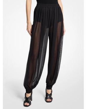 Michael Kors Silk Voile Sarouel Pants - Black