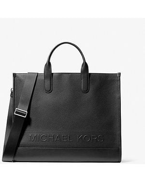 Michael Kors Mk Hudson Pebbled Leather Tote Bag - Black